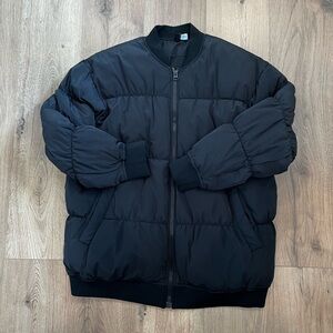 H&M Black Quilted Bomber Jacket - DIVIDED